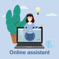 Concept online assistant customer and operator vector