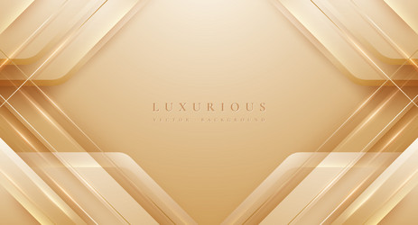 Elegant cream shade background with golden lines vector