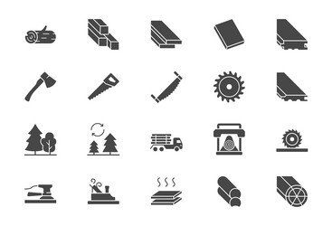 lumber flat icons include vector