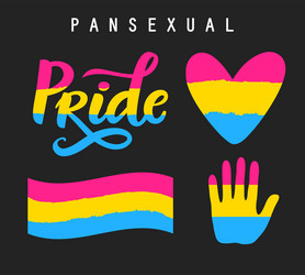 Pansexual Pride Symbols - Hand Drawn Vector Image