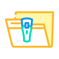 save file in folder color icon vector image
