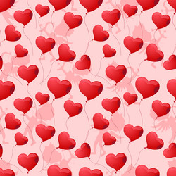 seamless pattern with hearts on the background vector image