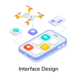 basic rgban isometric icon of app interface design vector image
