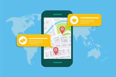 concept of a mobile map or navigator pop-up vector image