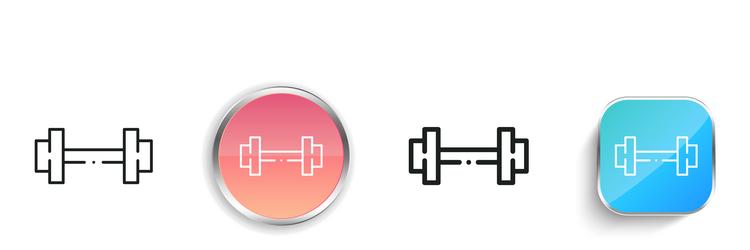 dumbbell icon thin linear regular and button vector image