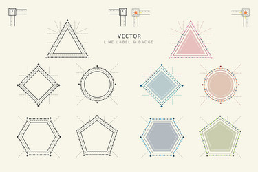 Geometric labels and badges linear style vector