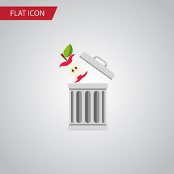 Isolated trash flat icon bin element can vector