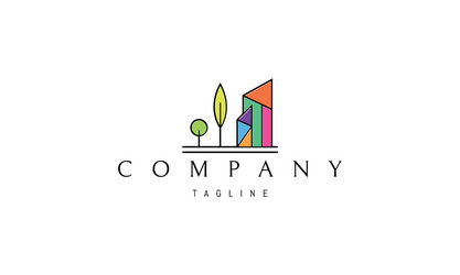 logo on which an abstract image two vector image