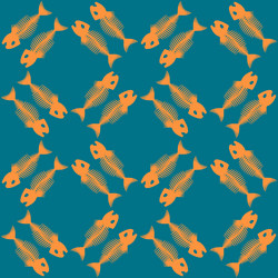 seamless pattern with fish skeletons endless vector image