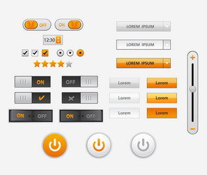 set of flat design ui and ux elements for website vector image