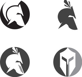 spartan helmet logo template icon design Vector Image
