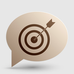 target with dart brown gradient icon on bubble vector image