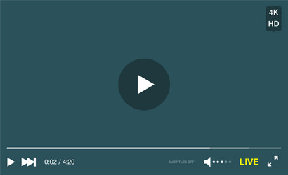 Video player window with menu and buttons panel vector