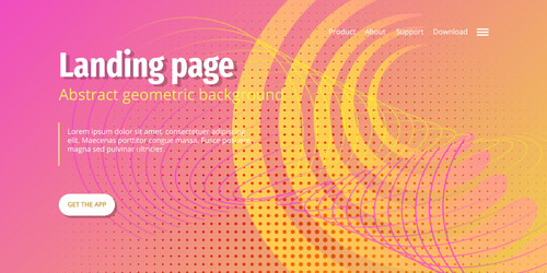 Abstract background design landing page vector