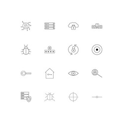 internet security linear thin icons set outlined vector image