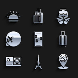 set infographic city map navigation eiffel vector image