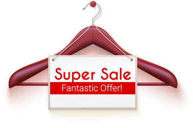 Super sale poster with text design tag hanging vector