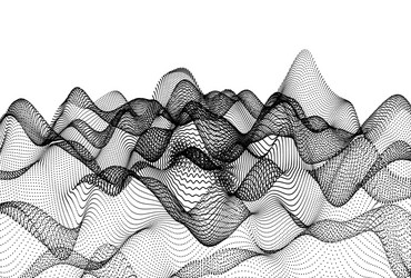 wavy grid background 3d abstract with particle vector image