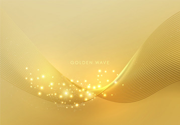 Abstract shiny color gold wave design element vector