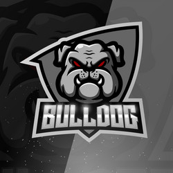 Bulldog mascot esport logo design vector