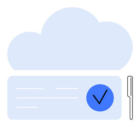 cloud storage with document and check mark vector image