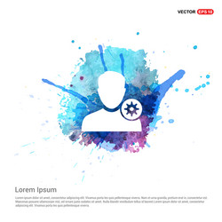 configuration user icon - watercolor background vector image