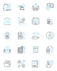 data development linear icons set analytics vector image