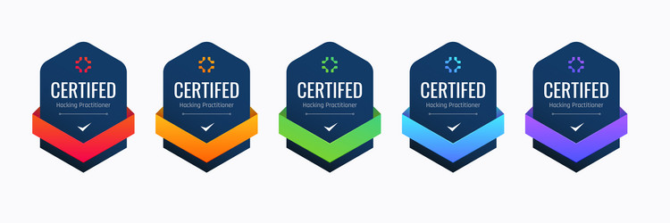 Hacking Practitioner Certification Badge vector image