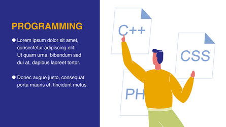 programming flat web banner with text space vector image