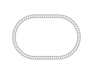 Rope frame in rectangle with rounded corners shape vector