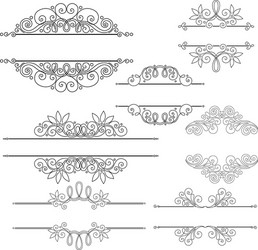 set of calligraphic design elements and page vector image