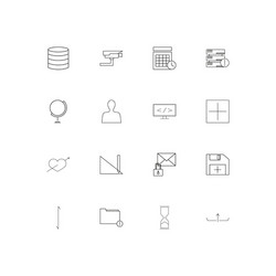 Internet technologies simple linear icons set vector