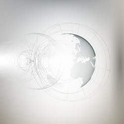 three-dimensional dotted world globe with abstract vector image