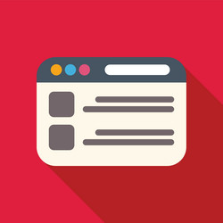 web browser window displaying information on red vector image
