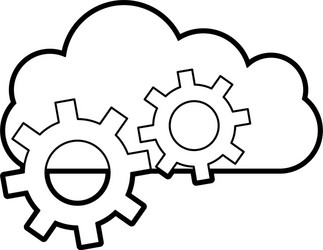 cloud computing with gears vector image