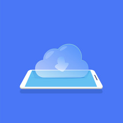 cloud synchronization icon mobile data storage vector image