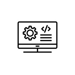 display code icon for programming and software vector image