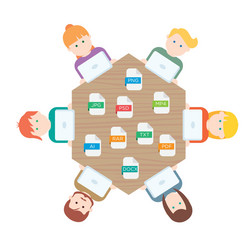 file extensions people with computers vector image