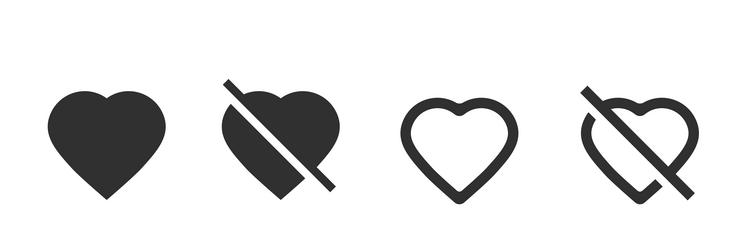heart like dislike icon ui ux interface element vector image