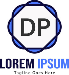 initial dp logo template with modern frame vector image