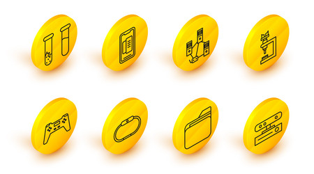 set line motion sensor document folder vector image