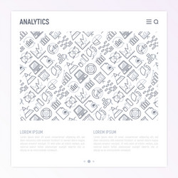 analytics concept with thin line icons vector image