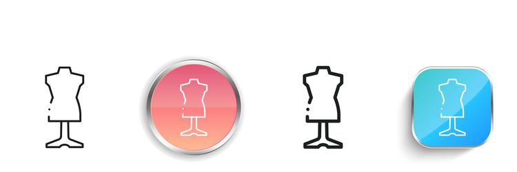 dummy icon thin linear regular and button style vector image