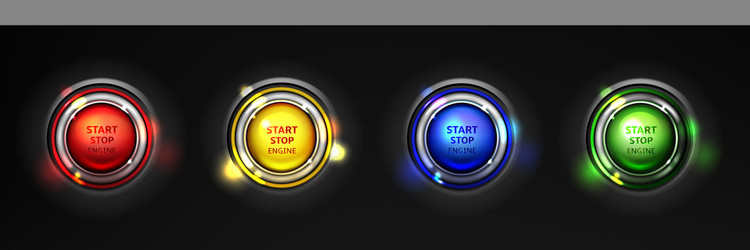 Engine Start Stop Buttons - Realistic Set vector image