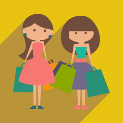 flat with shadow icon and mobile application vector image