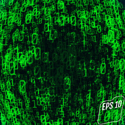 Green Matrix Numbers Background vector image
