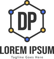 initial dp logo template with modern frame vector image