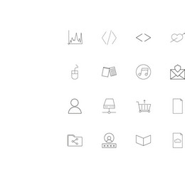 internet technologies simple linear icons set vector image