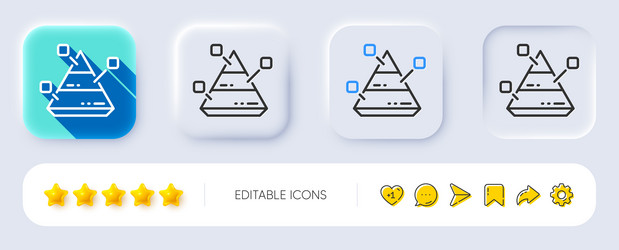 pyramid chart line icon analytics graph sign vector image