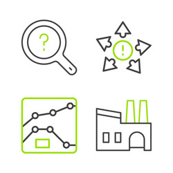 Set line factory graph chart diagram many ways vector
